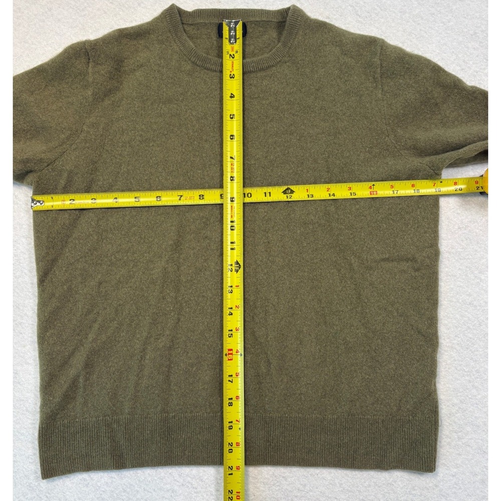 J.Crew Kids XL Olive Green 100% Cashmere Crewneck Sweater Long Sleeve Knit - Picture 4 of 6